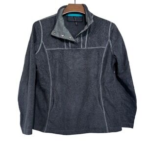 KUHL Avalon Womens Gray Sherpa Fleece 1/4 Snap Sweater Hiking Gorpcore Outdoor L